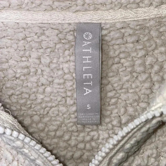 Athleta Tugga Sherpa Teddy Jacket Neutral Small - Picture 3 of 6
